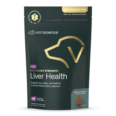 Front of Veterinary Strength Liver Health for Dogs bag